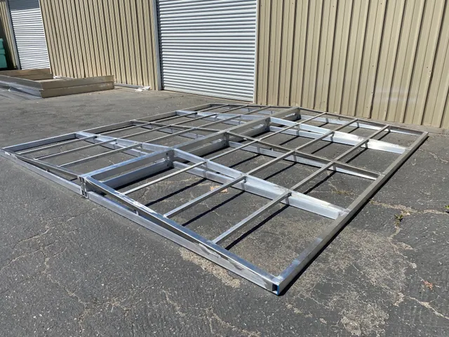 Steel roof curb frame before the cover is installed